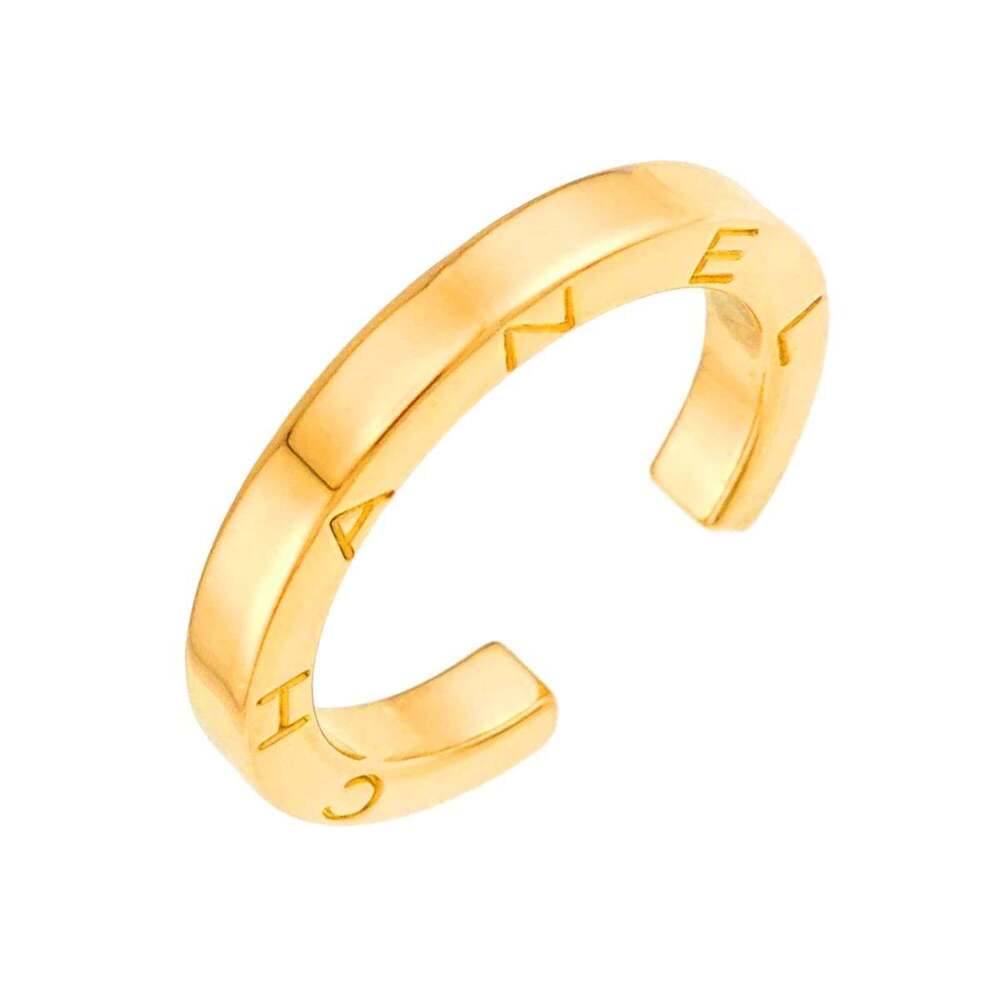 Chanel C Signature Band Ring 18K Yellow #256918C17B
